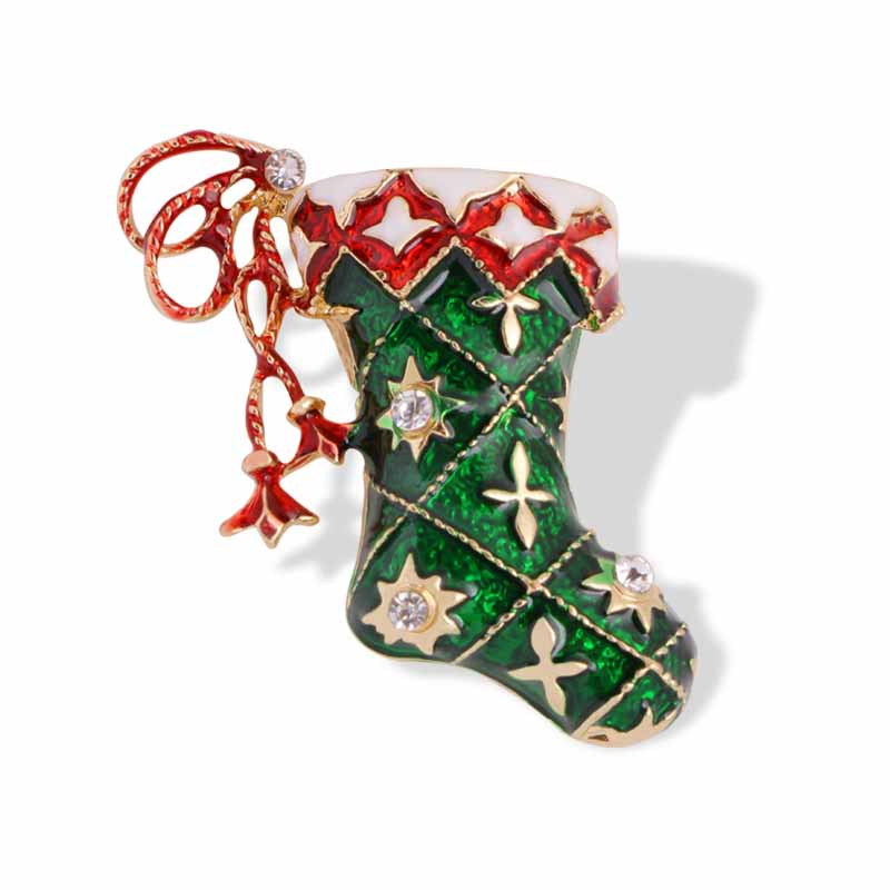 Weihnachtssockenbrosche