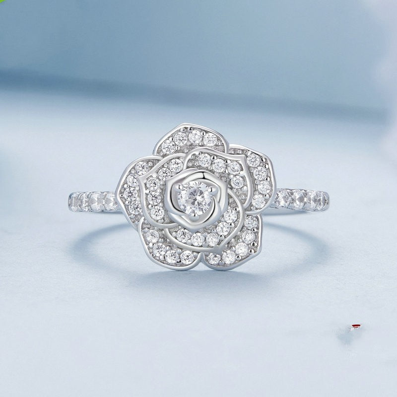 Eingelegter Zirkon Rose Ehering Fortschrittlicher Luxusstil Armband