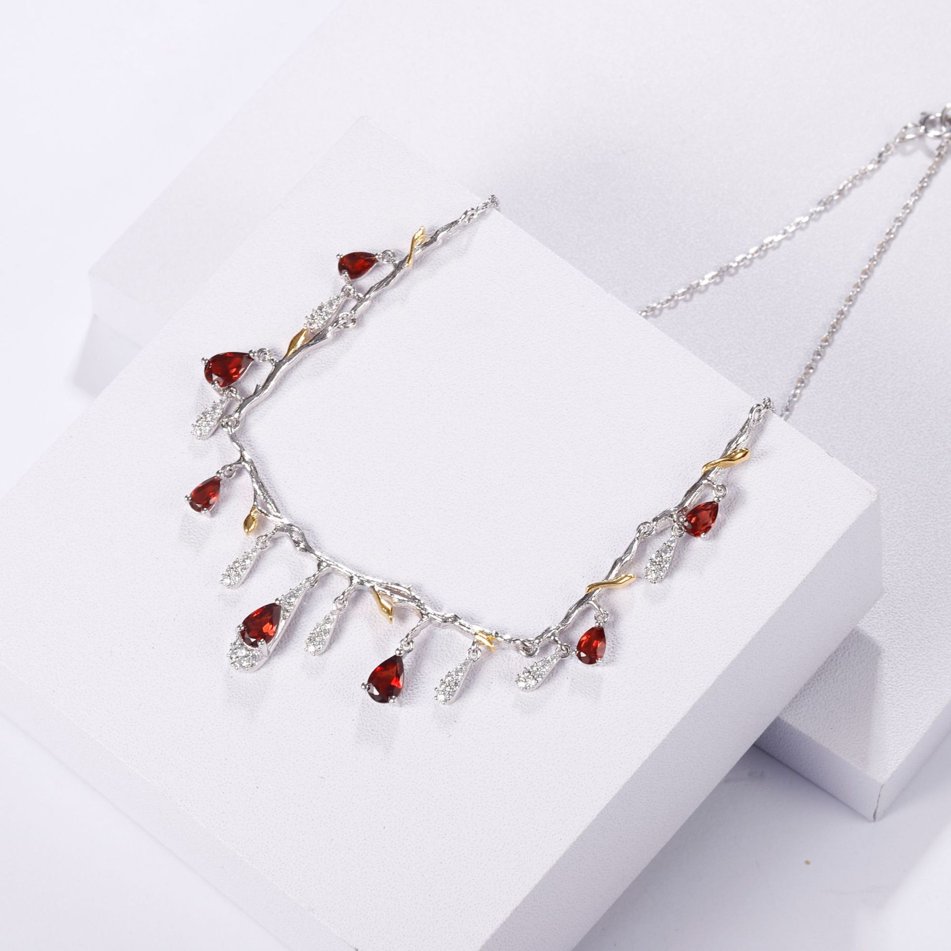 S925 Silber Natur Topas Halskette