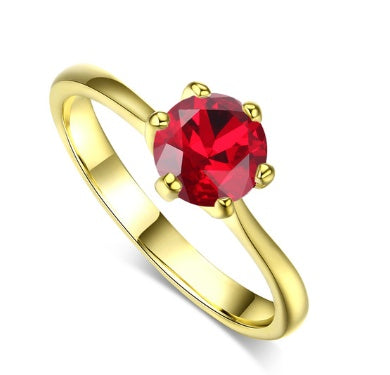 Anillo de oro rosado y circonita