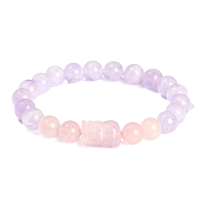 Armband aus natürlicher, violetter Jade, modisch, personalisiert