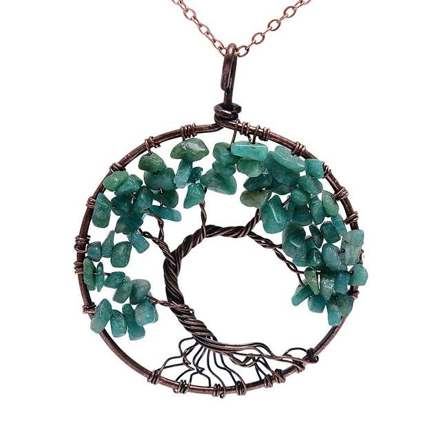 Chakra Lebensbaum-Halskette Kupferkristall