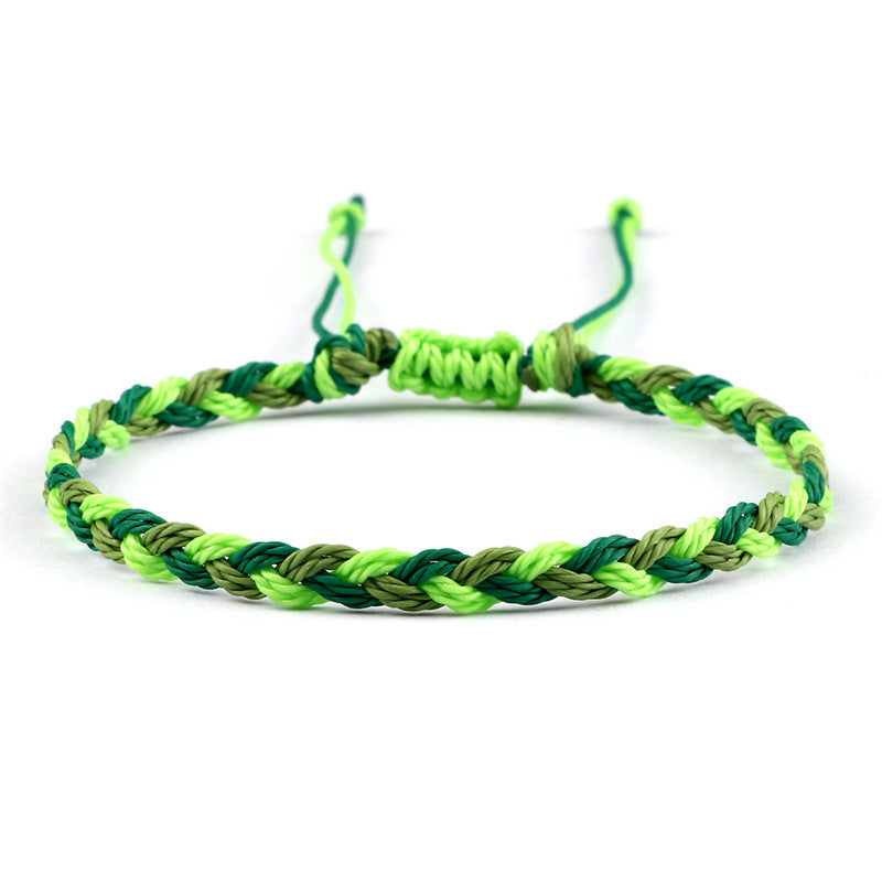 Cuerda de cera trenzada, correa de mano para manualidades, trenza de tres hilos con colores entrecruzados