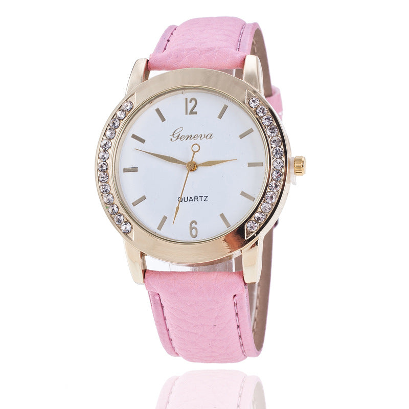 Reloj de cuarzo de diamantes Geneva para mujer