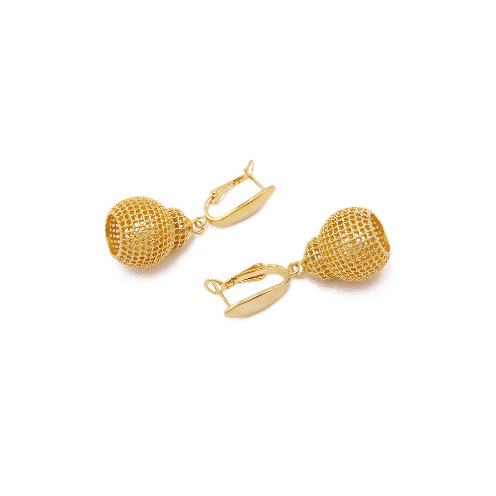Damen 24K Gold Braut Halskette Anhänger Schmuck Set