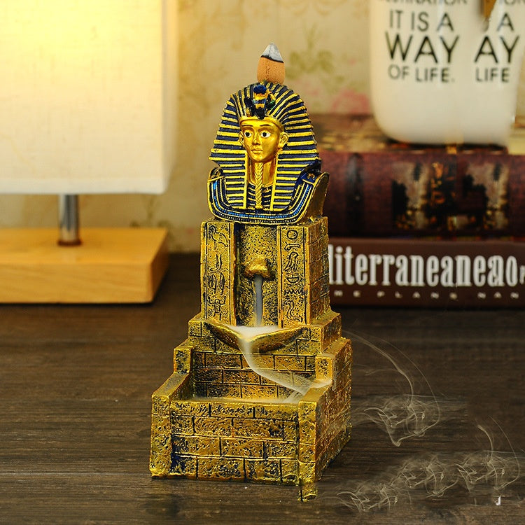 Kreativer ägyptischer Räuchergefäß-Rückflussbrenner Harz Handwerk Zuhause Buddha Ornament