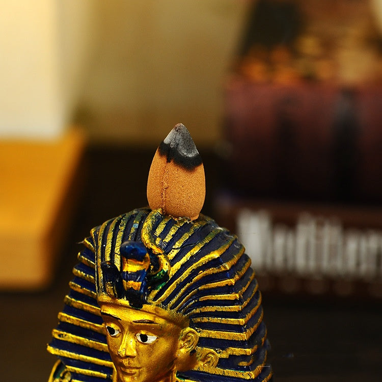 Kreativer ägyptischer Räuchergefäß-Rückflussbrenner Harz Handwerk Zuhause Buddha Ornament