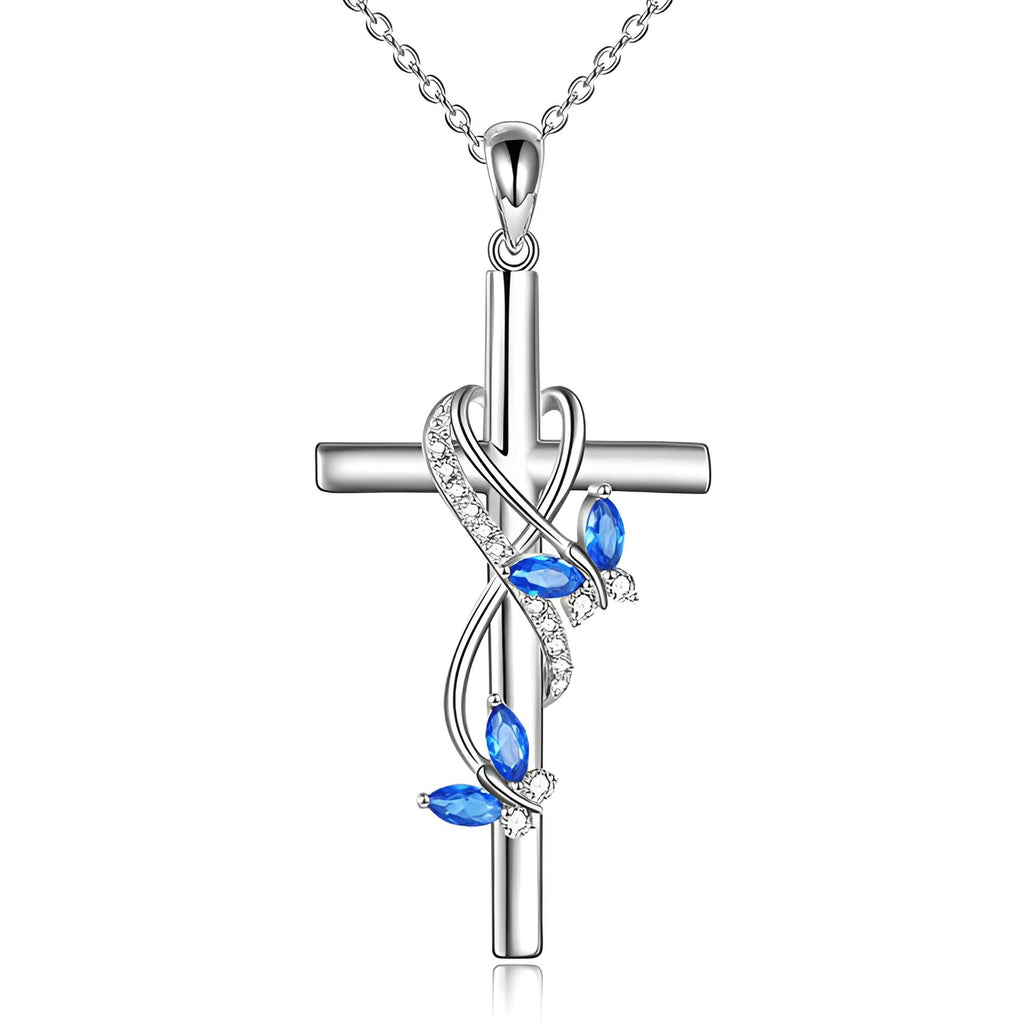 Damenkette Eleganter Schmetterlings-Kreuz-Anhänger