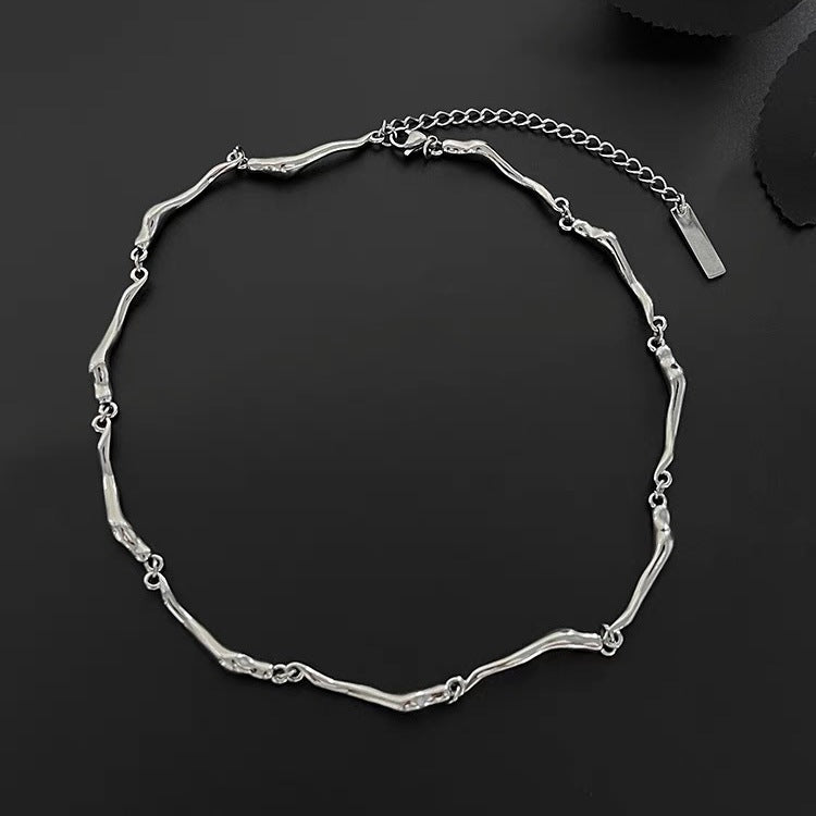 Twisted Wave-Muster Halskette für Damen und Herren