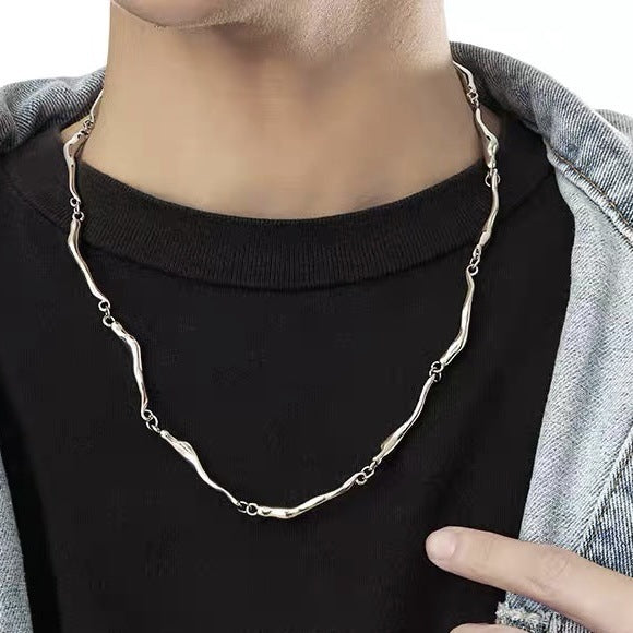 Twisted Wave-Muster Halskette für Damen und Herren
