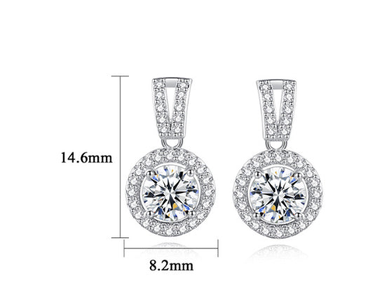 PAG & MAG Moissanit-Ohrringe S925 Sterling Silber Ohrstecker