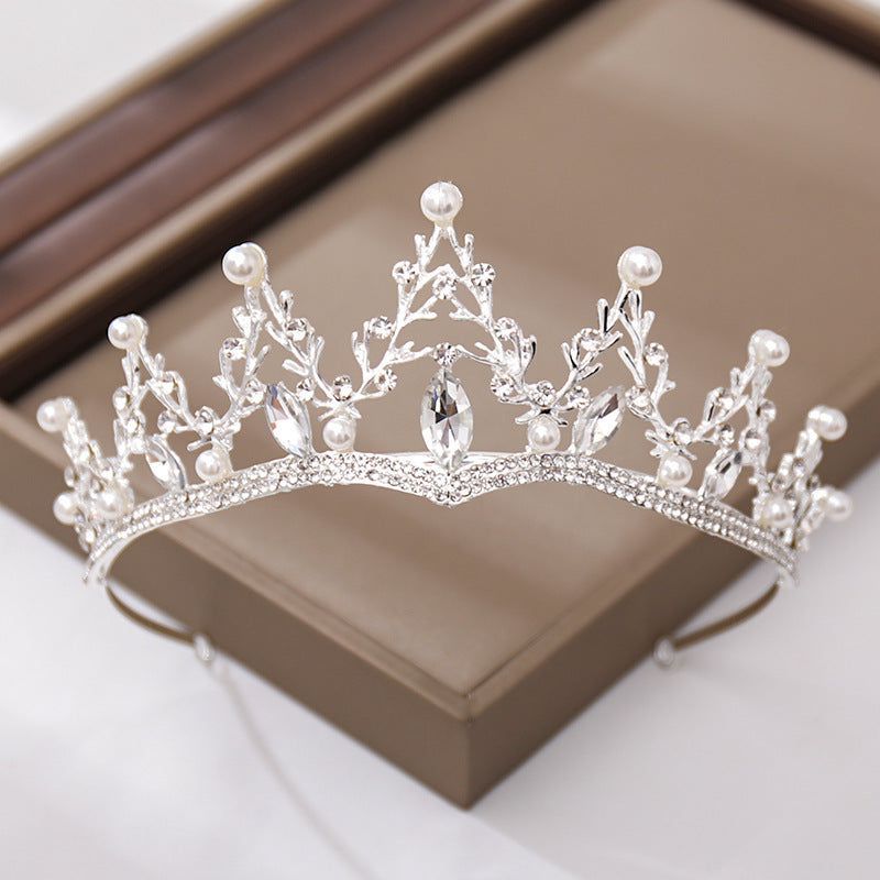 Tiara de pelo de boda nupcial con diamantes de cristal de moda