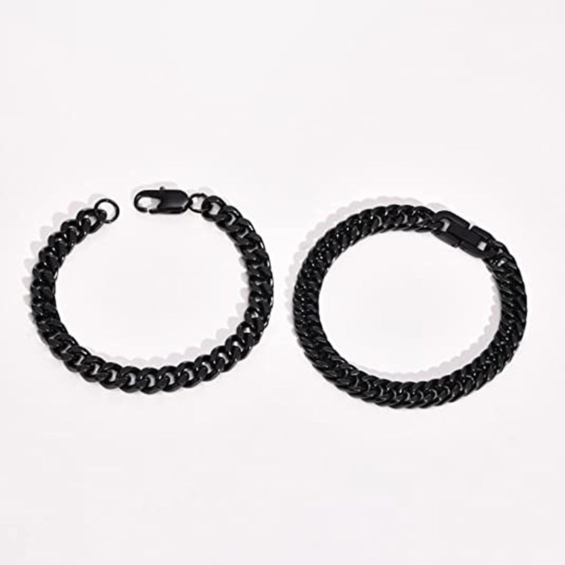 Stainless Steel Four-side Grinding Punk Hip Hop Domineering Personalized Men's Bracelet