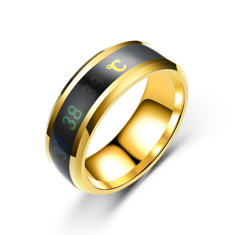 Anillo de pareja con temperatura inteligente, nuevo, de moda, anillo con indicador de temperatura del estado de ánimo