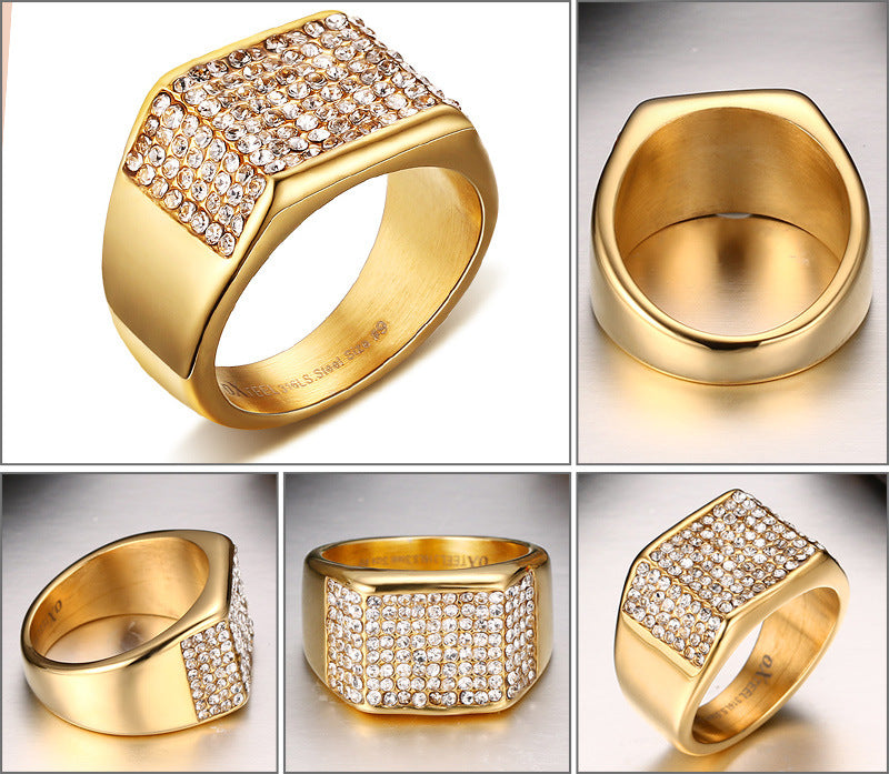 Herrenring aus Titanstahl mit Diamant