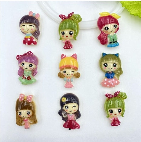 Bonito parche de resina de princesa de dibujos animados para niña, para hacer diademas y horquillas, accesorios, material decorativo para la funda del teléfono