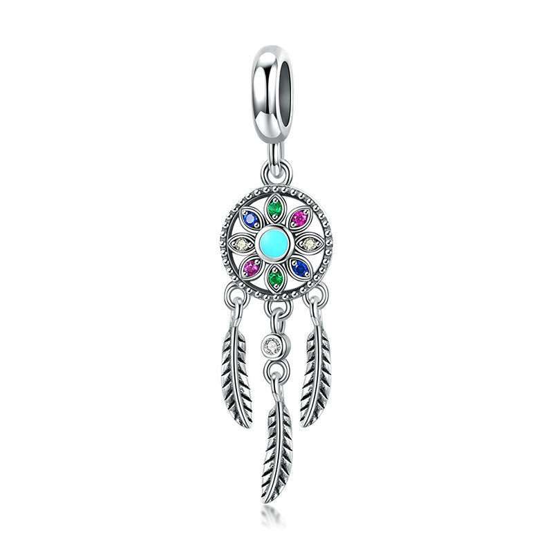 S925 Sterlingsilber Anhänger Feder Anhänger Zubehör
