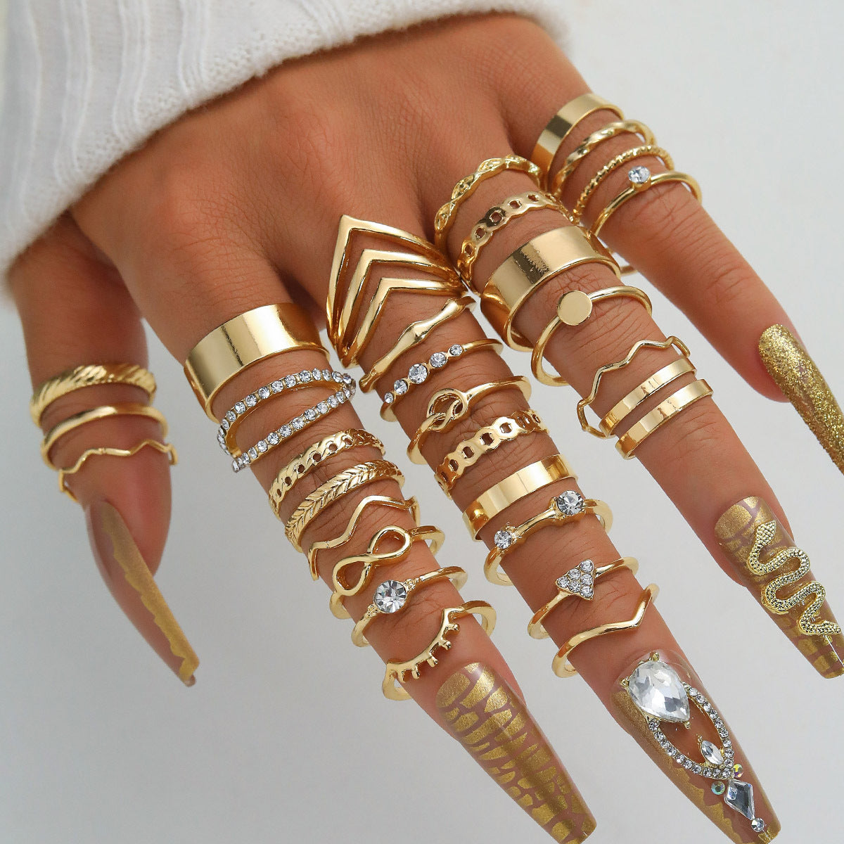 Ring Damen Nischen Senior Knöchelring 23-teiliges Set