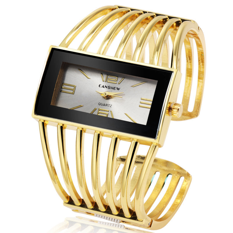 CANSNOW Reloj de mujer de lujo a la moda, pulsera de oro rosa, reloj de vestir para mujer, reloj de pulsera para niñas Saati, Relojes