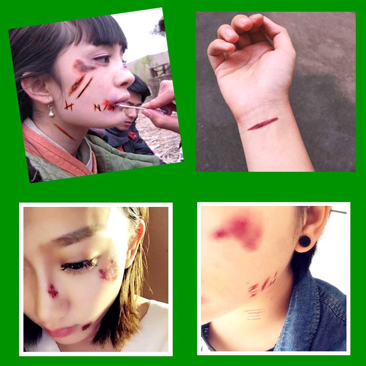 Pegatina de tatuaje de herida de Halloween