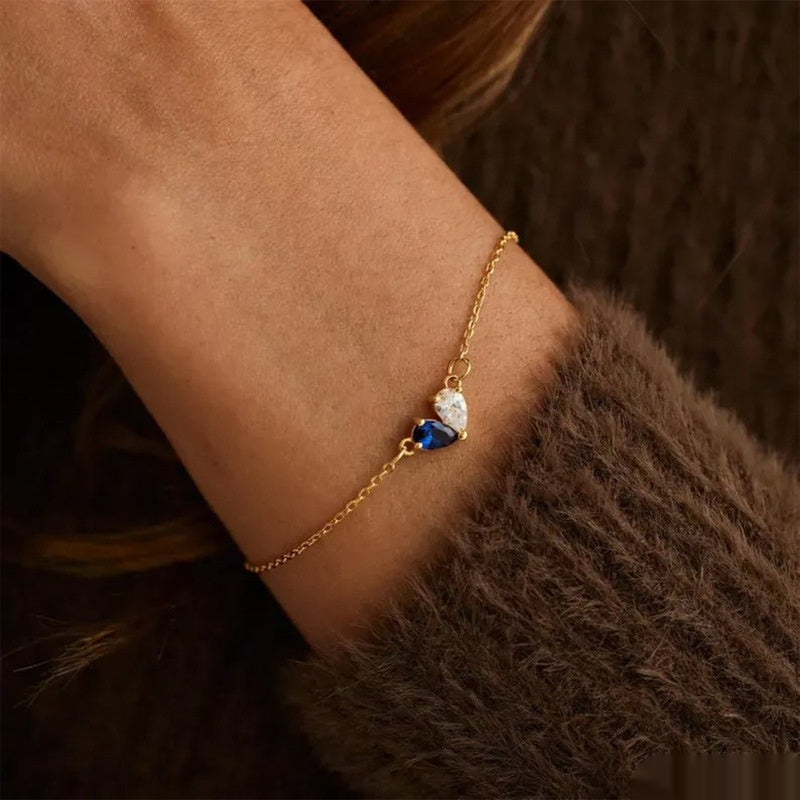 Koreanisches Armband mit Wassertropfen und Kupfer-Diamanten