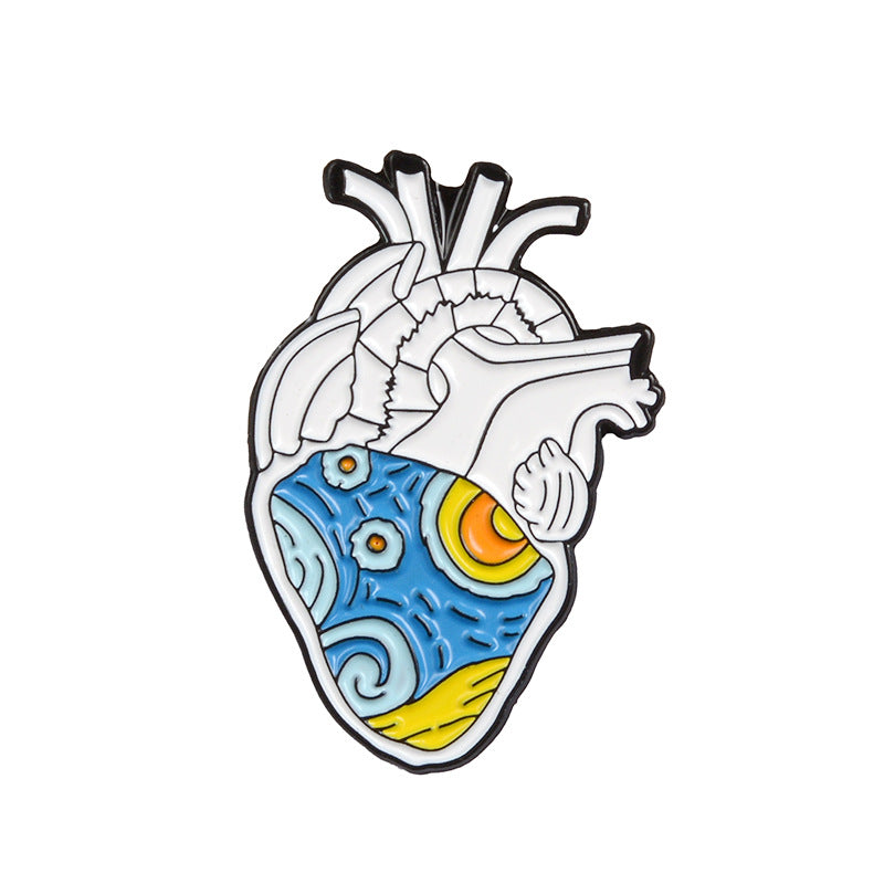 Broche de aleación creativa de la serie Corazón de dibujos animados