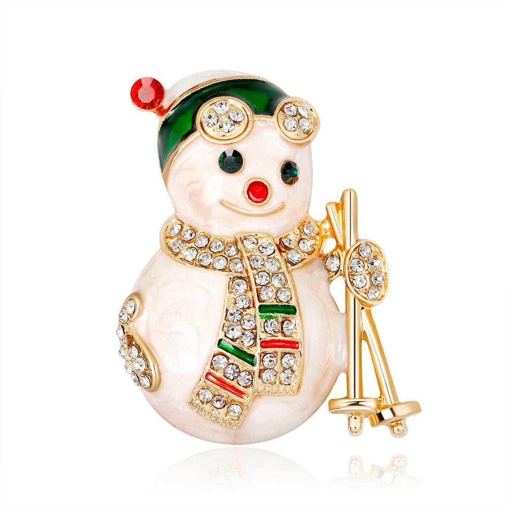 Broche de muñeco de nieve navideño de dibujos animados de moda
