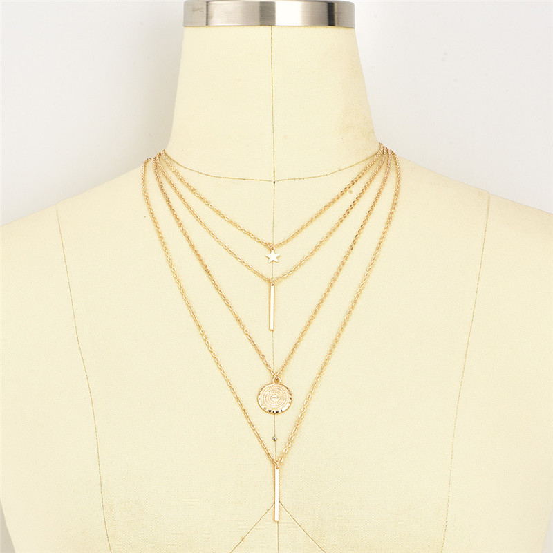 New Boho Vintage Multi-layer Pendant Necklace