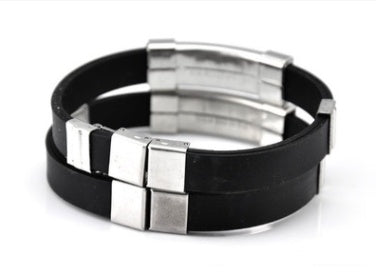 Pulsera de Acero Titanio y Silicona Cruz