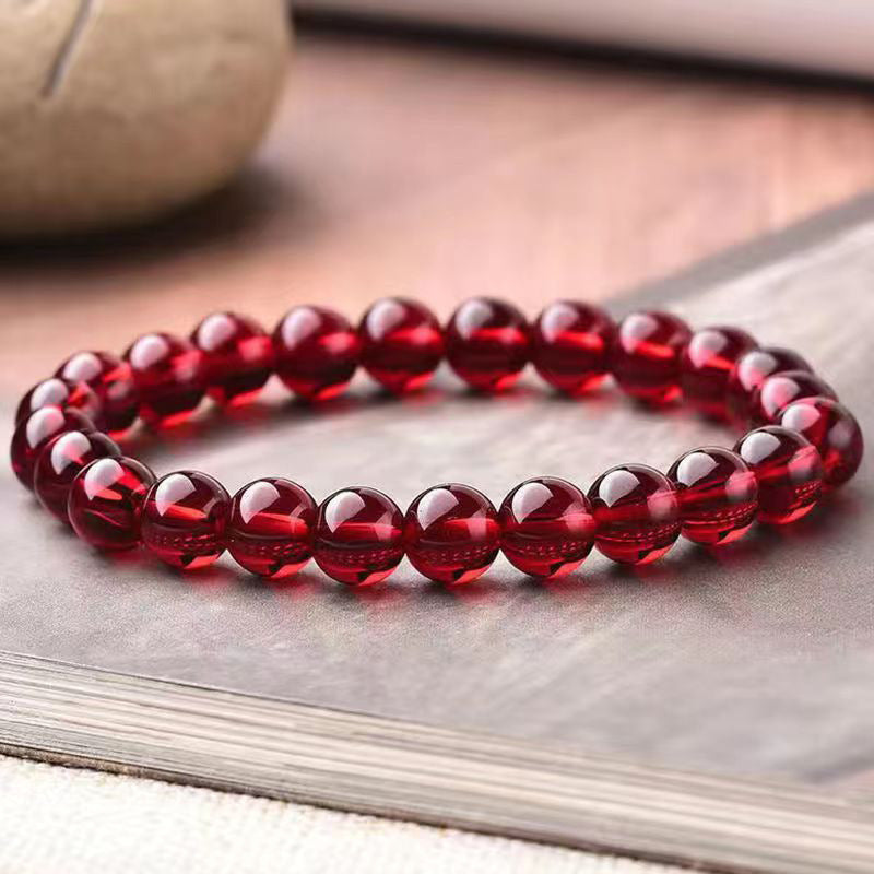 Women's Single Loop Vitreous Garnet Bracelet