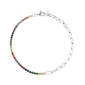 S925 Sterling Silber schlichtes Alltags-Armband mit Struktur und Zierstein