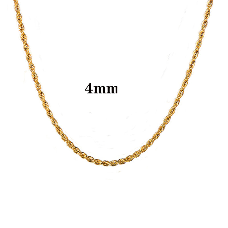 Cadena bañada en oro de 18k