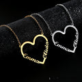 Collar de Corazón con Nombre Personalizado de Acero Inoxidable para Mujer, Collar Gargantilla Dorado con Letras, Regalo