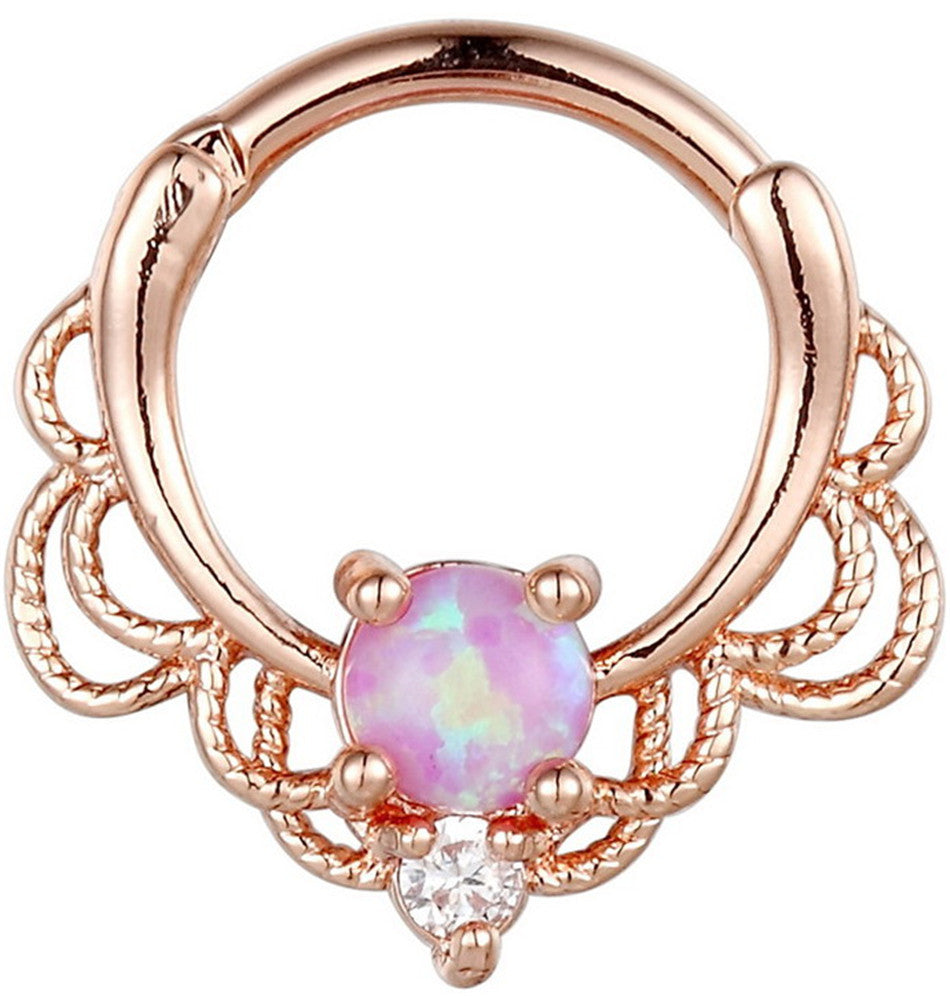 Anillo de nariz de ópalo de acero inoxidable