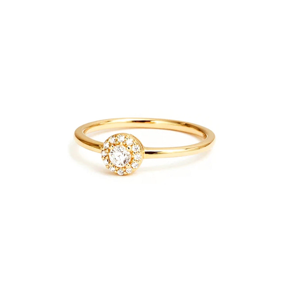 Anillo de moissanita con esquinas redondeadas Wind, oro de 18K
