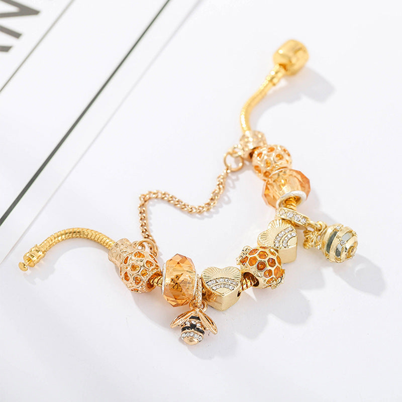 Europäischer und amerikanischer Modelegierung vergoldetes DIY fleißiges Bienen-Damenarmband Schmuck