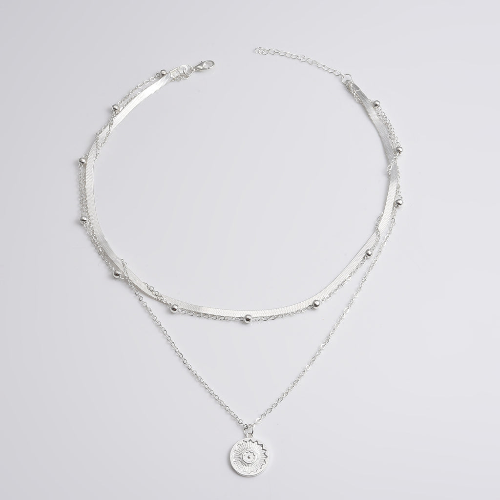 Women's Fashion Personalized Simple Multi-layer Lotus Pendant Necklace