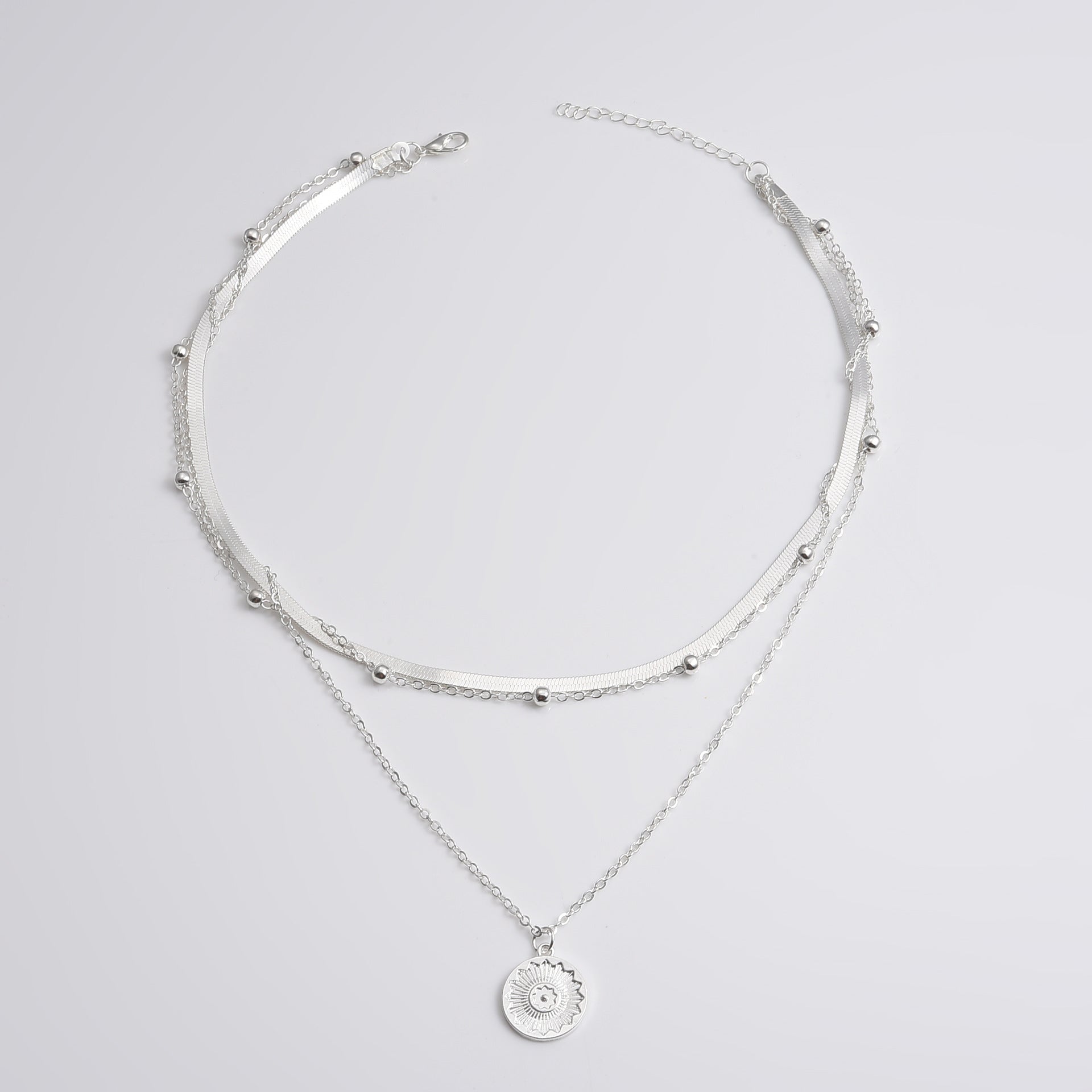 Women's Fashion Personalized Simple Multi-layer Lotus Pendant Necklace