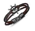 Pulseras de cuero y aleación con dijes