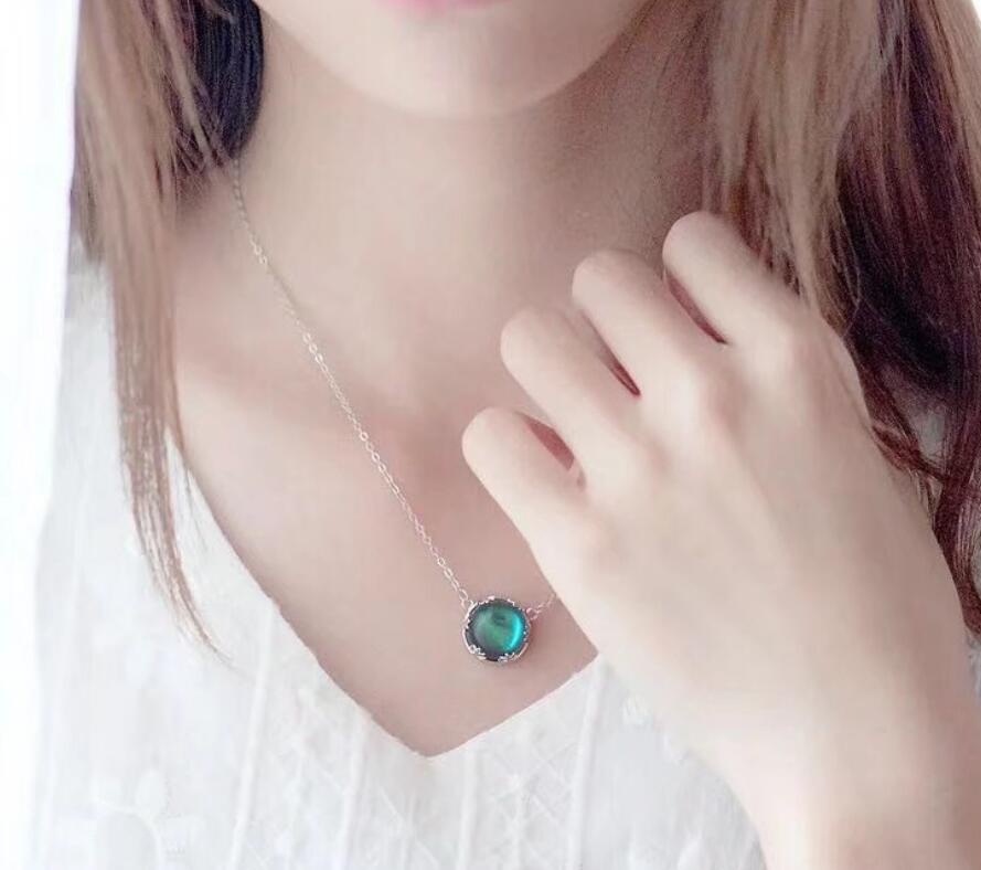 Thaya Aurora Wald Halskette Halo Kristall Edelstein S925 Silber Schuppen Licht Anhänger Halskette für Frauen Elegante Schmuck