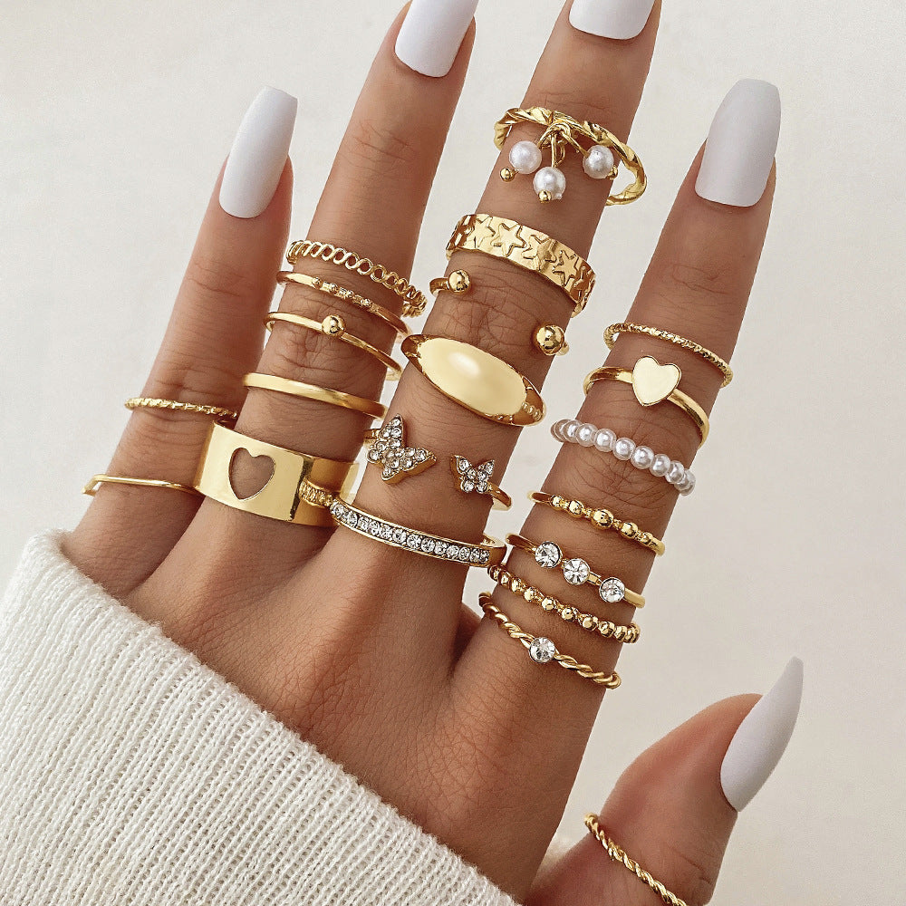 Ring Damen Nischen Senior Knöchelring 23-teiliges Set