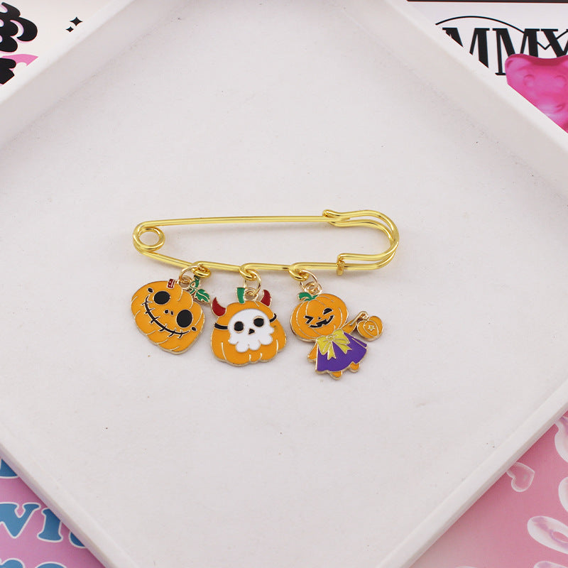 Broche Serie Halloween Lámpara Calabaza Murciélago Araña Pin Insignia para Niños para Bolsos