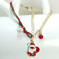 Nueva pulsera de Papá Noel muñeco de nieve de Navidad con árbol de copos de nieve, pulsera con dije de regalo de Navidad, cadena con colgante para mujer, regalo de moda de Año Nuevo