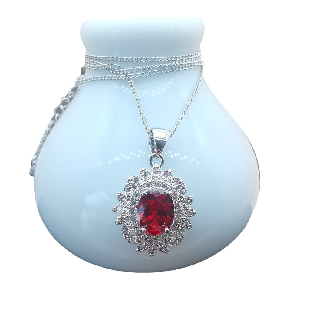Vierteiliges Schmuckset Luxuriöses Temperament Granatrot