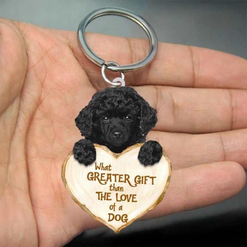 Llavero acrílico con diseño de perro enamorado