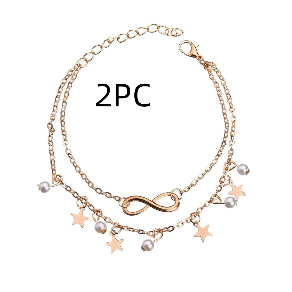 Fashion Bohemian Tassel Pearl Anklet