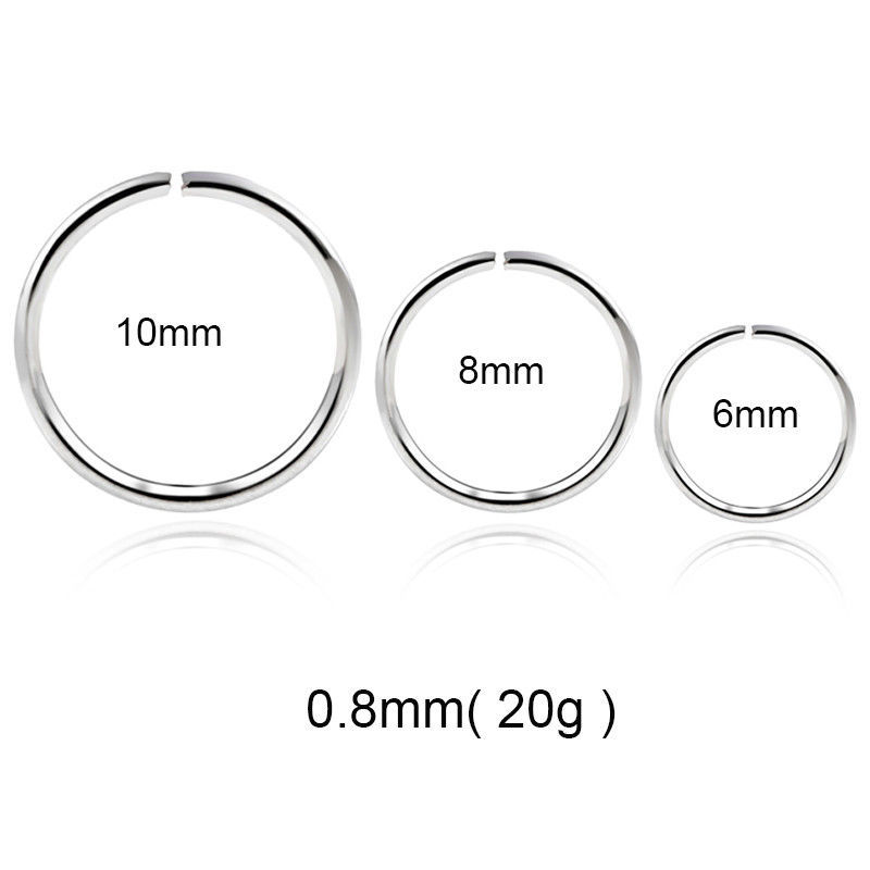 Anillo de nariz de acero inoxidable 5 colores joyería para perforaciones