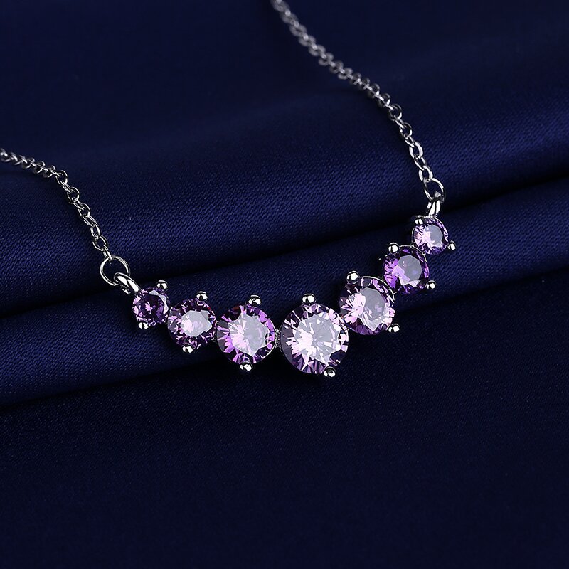 New Zircon Straight Chain Necklace Women's Pendant Collarbone Chain Jewelry