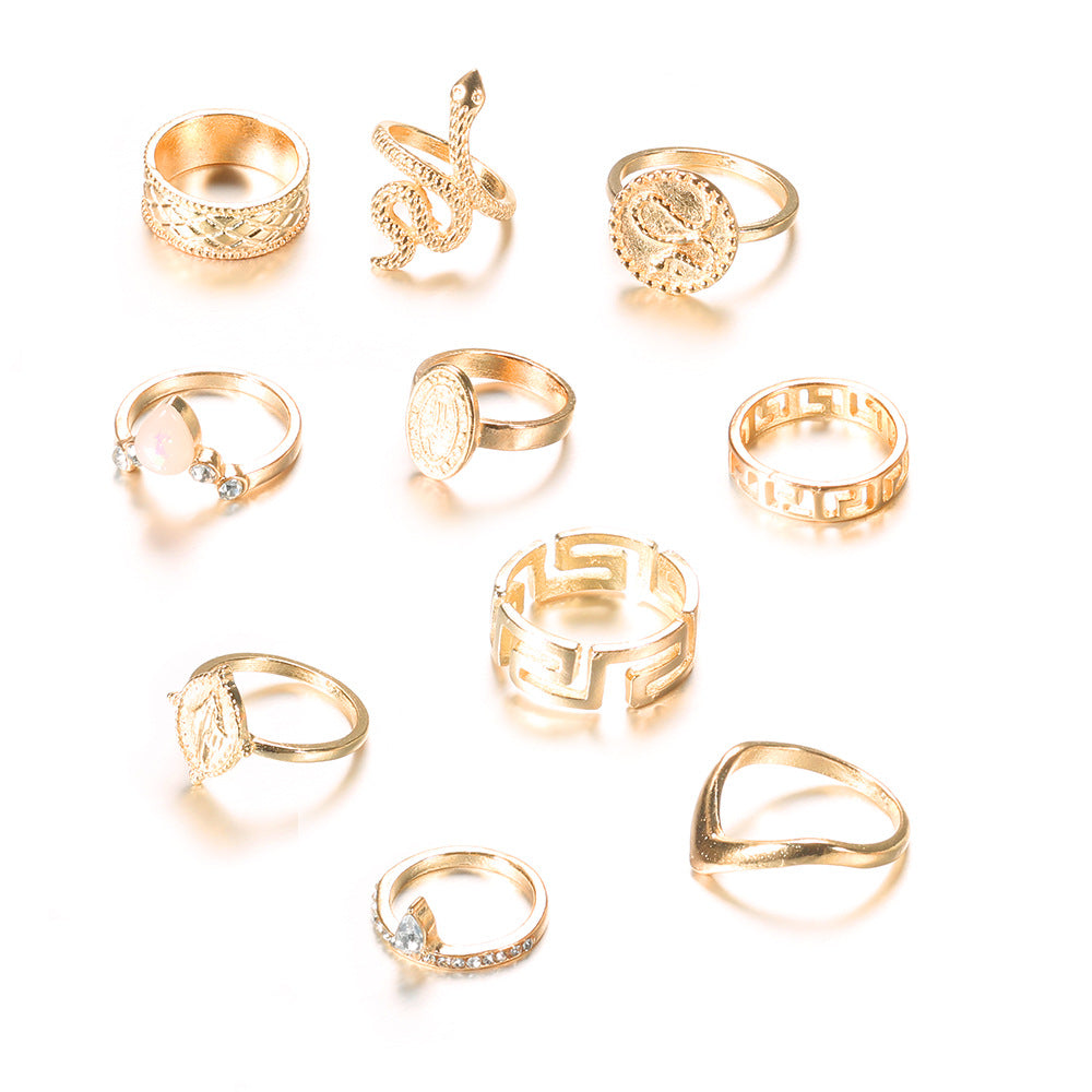 Anillo de 10 piezas con forma de diamante