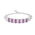 S925 Sterling Silber Lila Granat Armband Damen Mode Zirkon Leichter Luxus Schmuck